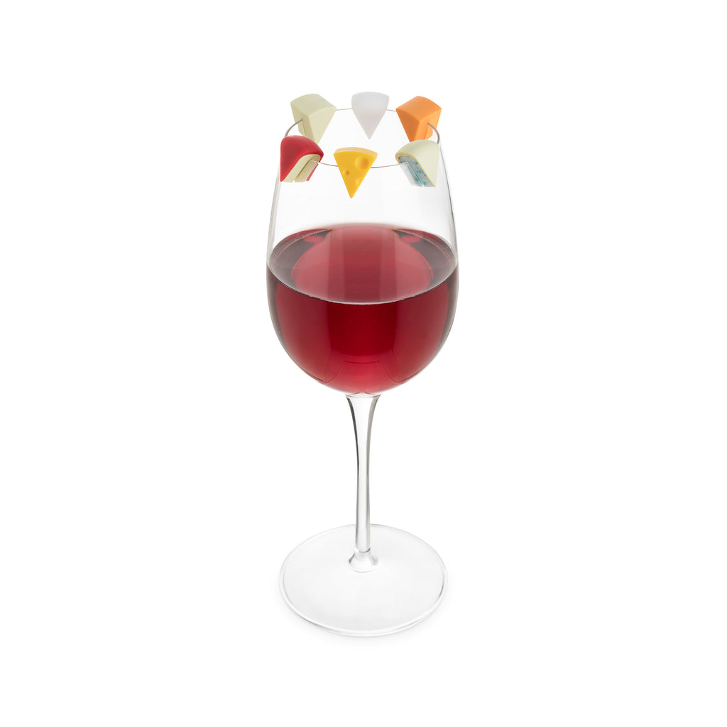 Cheese Please Drink Charms Set of 6 - on glass